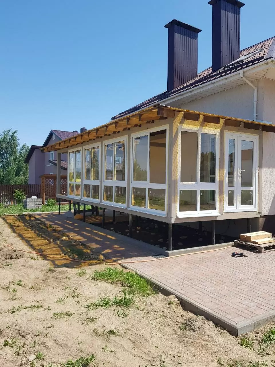 Остекление террасы дома